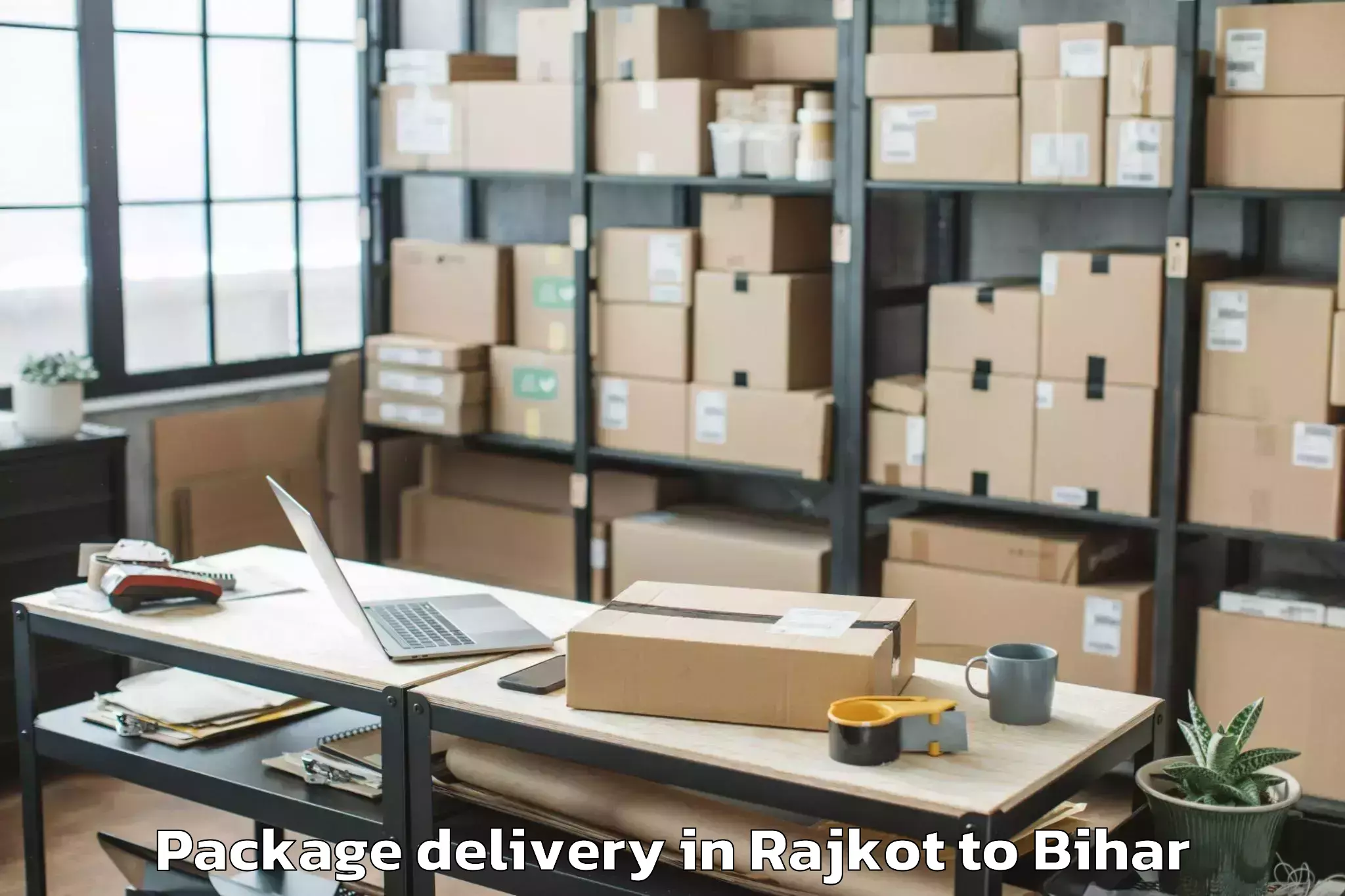 Professional Rajkot to Akbar Pur Barari Package Delivery